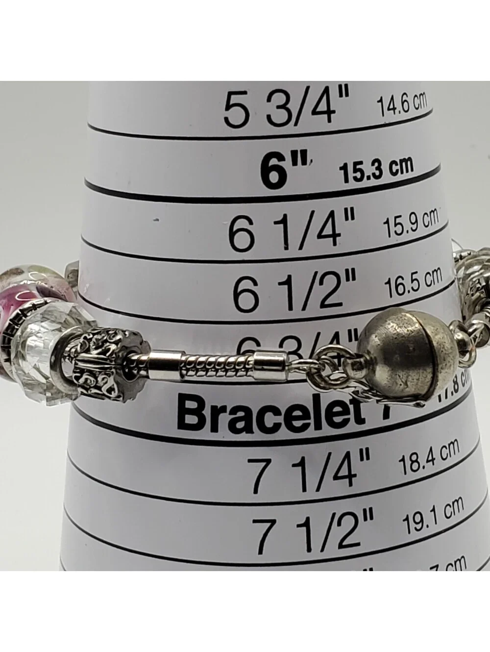 Studio Beaded Magnetic Band Womens Watch 27mm Silver Tone New Battery